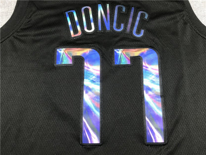 Men's Dallas Mavericks Luka Doncic #77 Black Swingman Game Jersey1