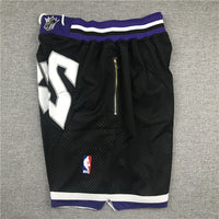 Men's Sacramento Kings 1998-99 Black Hardwood Classics Basketball Shorts1
