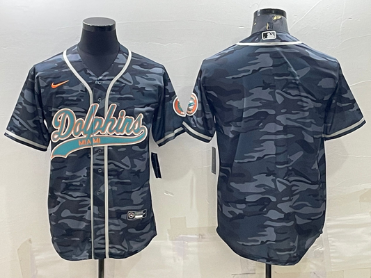Men's Miami Dolphins Grey Camouflage Blank Jersey1