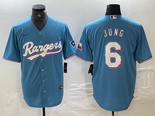 Men's Texas Rangers Josh Jung #6 Blue Replica Player Jersey1