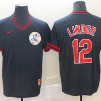 Men's New York Mets Francisco Lindor #12 Navy Replica Baseball Jersey1