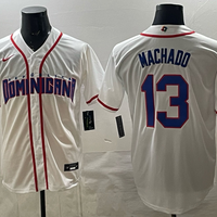 Men's Dominican Republic Baseball Manny Machado #13 White 2026 World Baseball Classic Stadium Jersey
