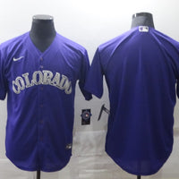Men's Colorado Rockies Purple Alternate Replica Blank Jersey1