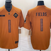 Men's Chicago Bears Justin Fields #1 Brown 2023 Salute To Service Limited Jersey1
