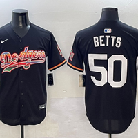 Men's Los Angeles Dodgers Mookie Betts #50 Black Team Game Jersey
