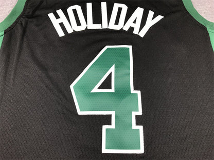 Men's Boston Celtics Jrue Holiday #4 Black Swingman Jersey1 - Statement Edition