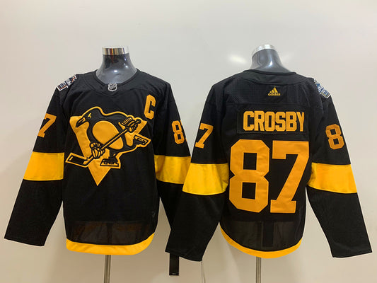 Men's Pittsburgh Penguins sidney crosby  #87 Black Player Jersey1