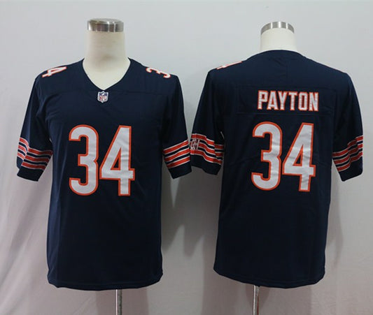 Men's Chicago Bears Walter Payton #34 Navy Game Retired Player Jersey1