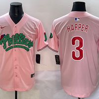 Men's Philadelphia Phillies Bryce Harper #3 Pink Replica Player Jersey