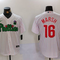 Men's Philadelphia Phillies Brandon Marsh #16 White Limited Player Jersey1