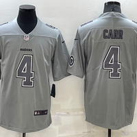 Men's Las Vegas Raiders Derek Carr #4 Gray Atmosphere Fashion Game Jersey1