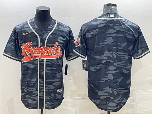Men's Cincinnati Bengals Grey Camouflage Blank Jersey1