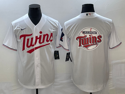 Men's Minnesota Twins White Home Replica Team Jersey1