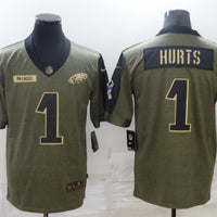 Men's Philadelphia Eagles Jalen Hurts #1 Brown Game Jersey1