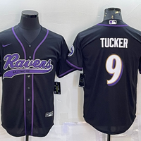 Men's Baltimore Ravens Justin Tucker #9 Black Game Jersey1 Joint Edition
