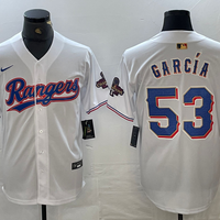 Men's Texas Rangers Adolis Garcia #53 White 2024 Gold Collection Limited Player Jersey1