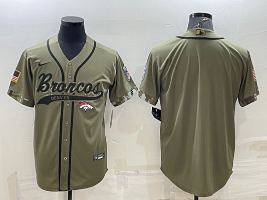 Men's Denver Broncos Olive 2022 Salute To Service Limited Blank Jersey1