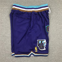 Utah Jazz Purple Vintage Basketball Shorts - 4