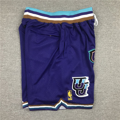 Men's Utah Jazz Purple 1996-97 Hardwood Classics Basketball Shorts1