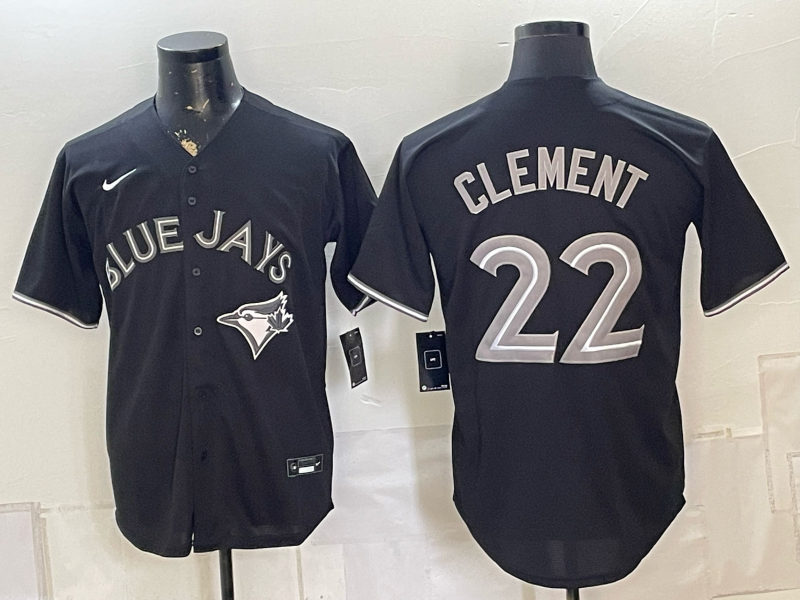 Men's Toronto Blue Jays Ernie Clement #22 Black Replica Jersey