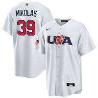 Men's 2023 World Baseball Classic #39 Miles Mikolas USA White Jersey1