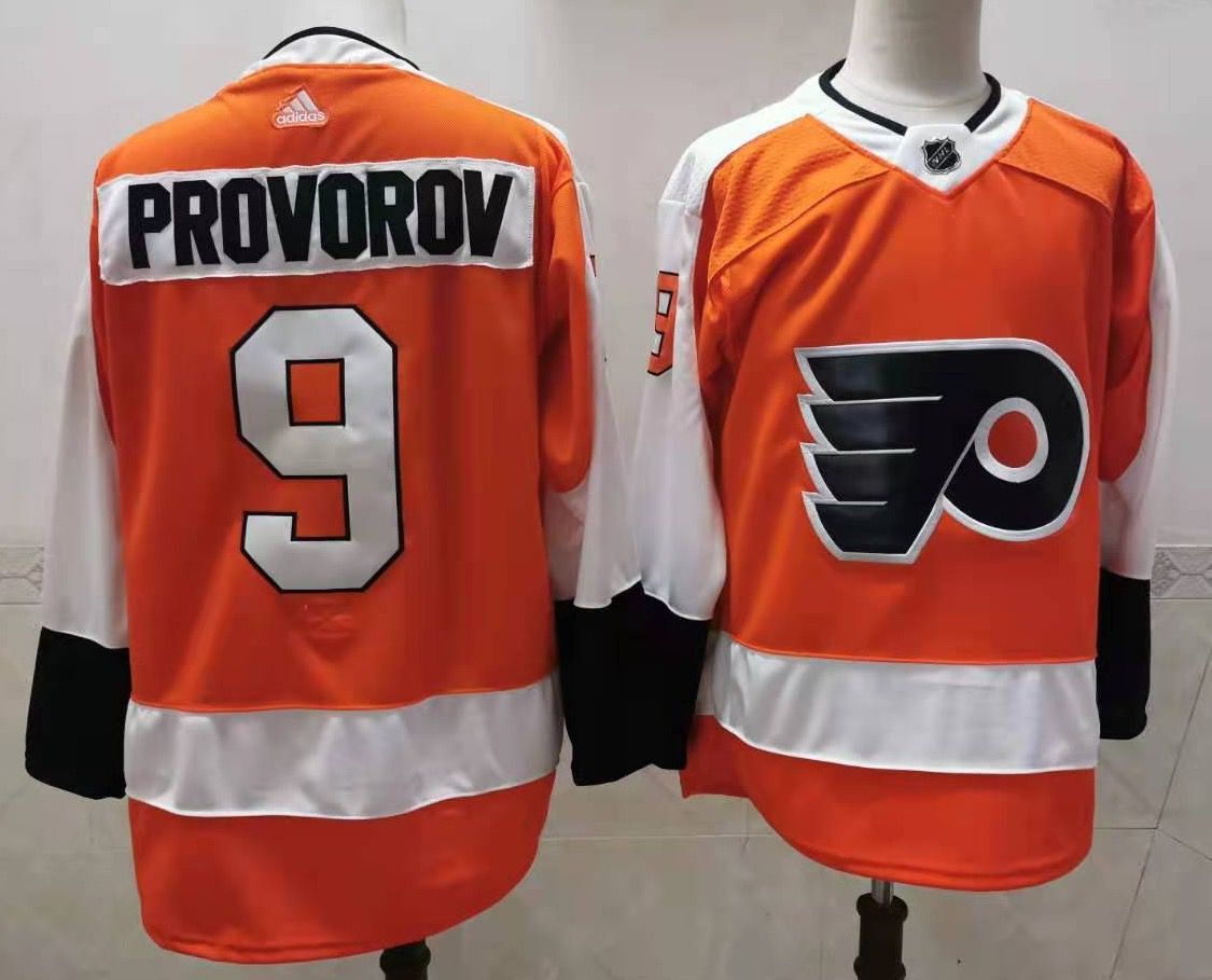 Men's Philadelphia Flyers Ivan Provorov #9 Orange Player Jersey1