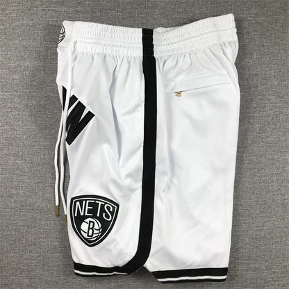Men's Brooklyn Nets White Pocket Shorts1