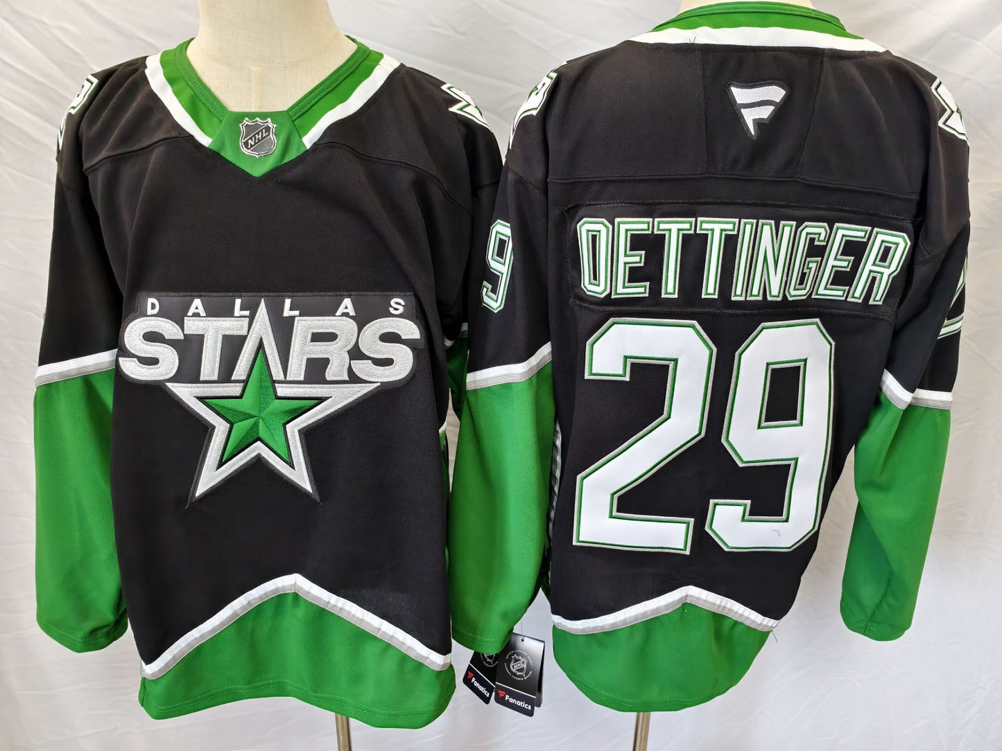 Men's Dallas Stars Jake Oettinger #29 Black Premium Player Jersey