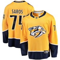 Juuse Saros #74 Nashville Predators Gold Breakaway Player Jersey - JerseysFreak
