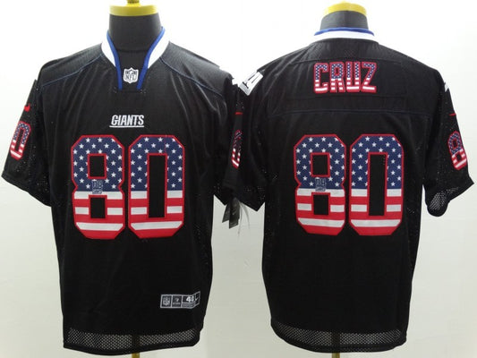 Men's New York Giants Victor Cruz #80 Black Game Jersey1