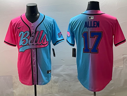 Men's Buffalo Bills Josh Allen #17 Pink/Blue Game Jersey