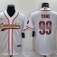 Men's Washington Commanders Chase Young #99 White Game Jersey1 Joint Edition