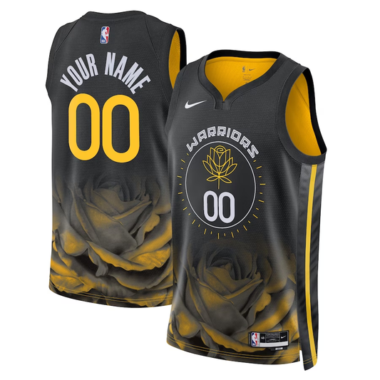 Men's Golden State Warriors Black 2022/23 Swingman Custom Jersey1 - City Edition