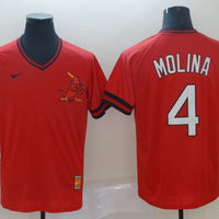 Men's St. Louis Cardinals Yadier Molina #4 Red Stitched Jersey1