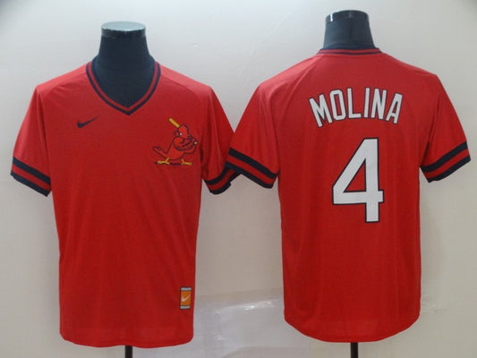 Men's St. Louis Cardinals Yadier Molina #4 Red Stitched Jersey1