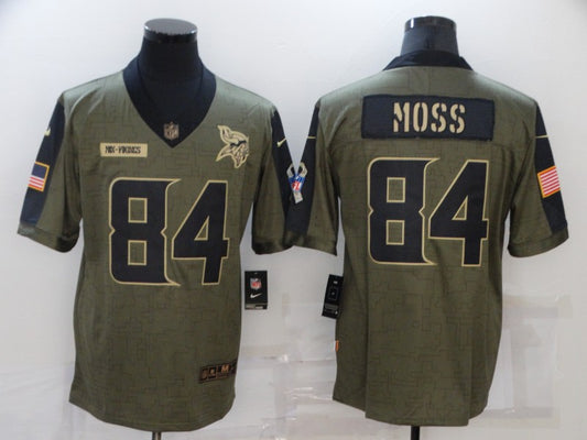 Men's Minnesota Vikings Randy Moss #84 Brown Game Jersey1