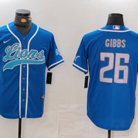 Men's Detroit Lions Jahmyr Gibbs #26 Blue Player Jersey1