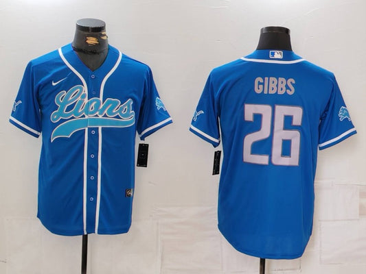 Men's Detroit Lions Jahmyr Gibbs #26 Blue Player Jersey1