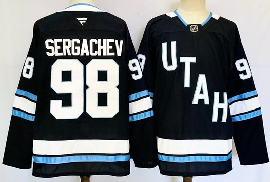 Men's Utah Mammoth Mikhail sergachev #98 Fanatics Black Player Game Jersey