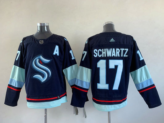 Men's Seattle Kraken Jaden Schwartz #17 Navy Home Breakaway Player Jersey1