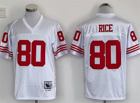 Men's San Francisco 49ers Jerry Rice Mitchell & Ness White Legacy Replica Jersey1