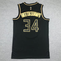 Men's Milwaukee Bucks Giannis Antetokounmpo #34 Black Swingman Player Jersey1