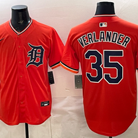 Men's Detroit Tigers Justin Verlander #35 Orange Limited Player Jersey
