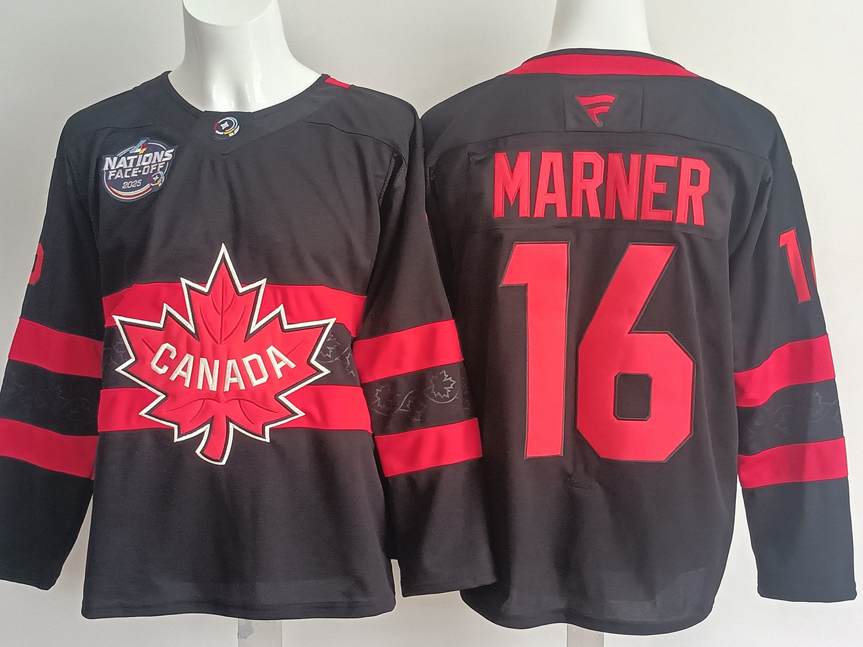 Men's Canada 2025 4 Nations Face-Off Mitch Marner #16 Black Player Jersey