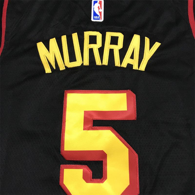 Men's Atlanta Hawks Dejounte Murray #5 Black Swingman Jersey1 - Statement Edition