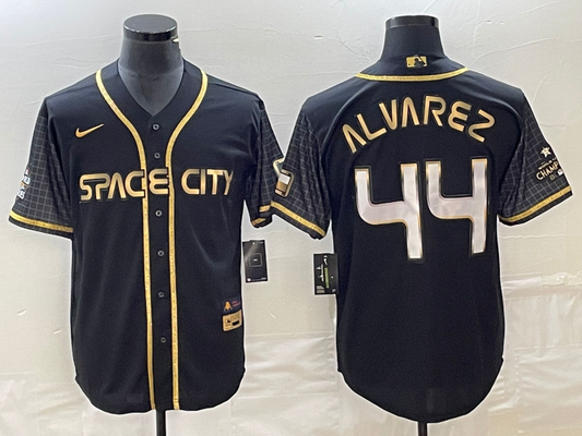 Men's Houston Astros Yordan Alvarez #44 Black City Connect Replica Player Jersey1