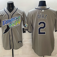 Men's Tampa Bay Rays Yandy Diaz #2 Gray Replica Jersey