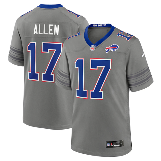 Men's Buffalo Bills Josh Allen #17 Gray Nickel City Game Jersey