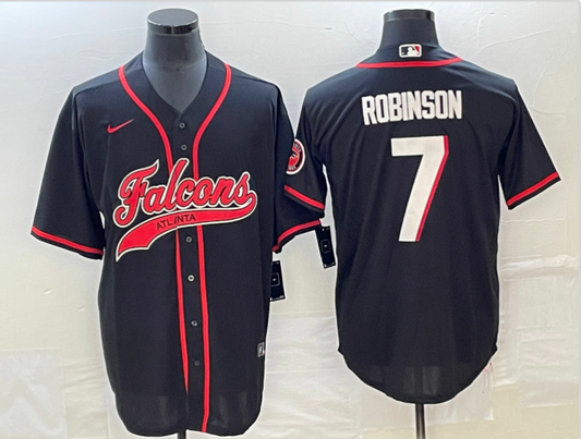 Men's Atlanta Falcons Bijan Robinson #7 Black Game Jersey1 Joint Edition