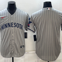 Men's Minnesota Twins Gray Alternate Replica Team Blank Jersey1